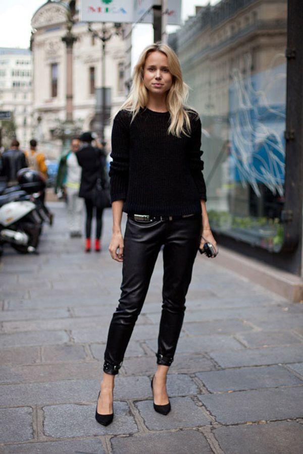 Стильные фасоны и стили женских черных свитеров, с чем носить